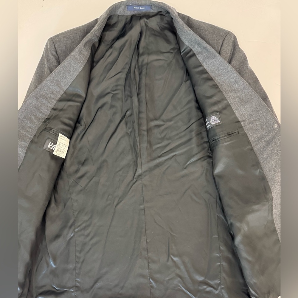 Dark Gray Wool Blazer Tailored 42R Career Jacket Mens Classic - Picture 4 of 9